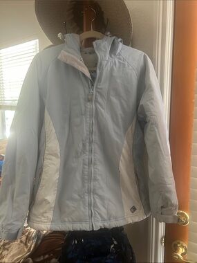 Limelight Light Blue & White Hooded Ski Jacket
